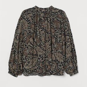 H&M Paisley Blouse - Black and Brown